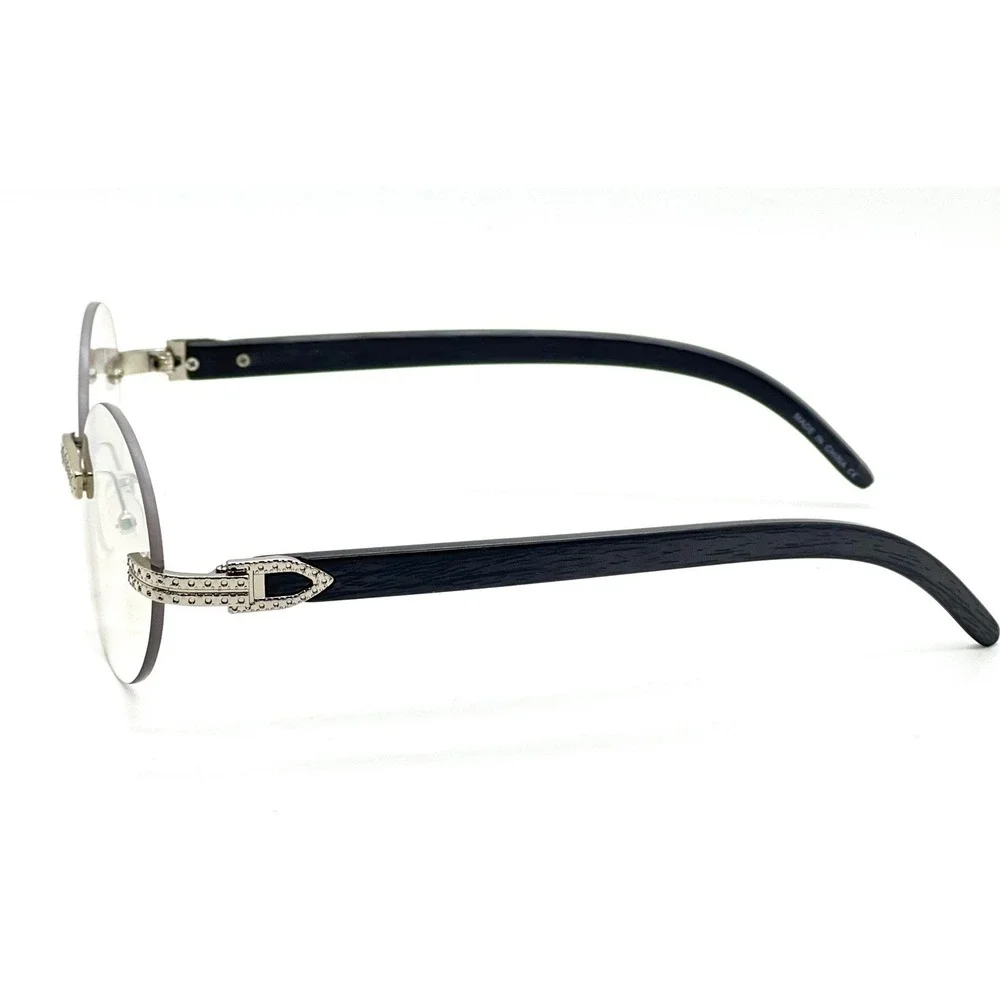 Elegant Rimless Sunglasses For Women Silver Frame Clear Tinted Lens UV400 Lentes